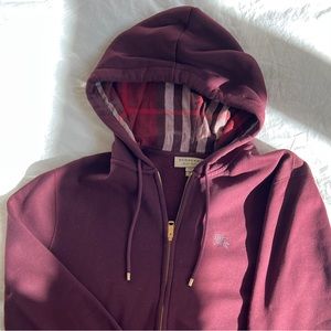 BURBERRY Maroon Zip Hoodie Men’s XL